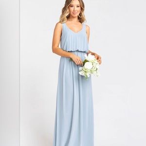 Show Me Your MuMu. Kendall Maxi Dress. Steel Blue. Size L.